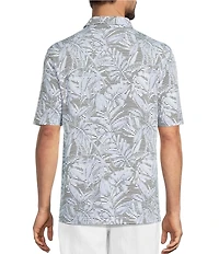 Caribbean Tropical Print Short Sleeve Polo Shirt