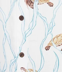 Caribbean Turtle Print Short Sleeve Woven Shirt