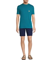 Caribbean Turtle Tonal Embroidery 7#double; Inseam Shorts