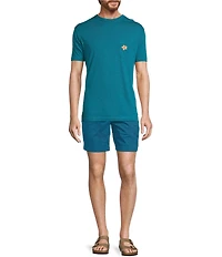 Caribbean Turtle Tonal Embroidery 7#double; Inseam Shorts