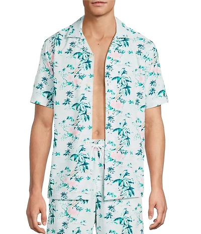 Caribbean Vintage Scenic Cabana Camp Top