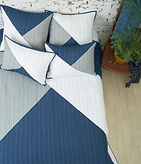 carol & frank Asymmetrical Modern Diamond Pattern Colorblock Quilt
