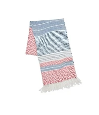 carol & frank Berkley Hand-Woven Diamond Pattern Mixed Media Cotton Throw Blanket