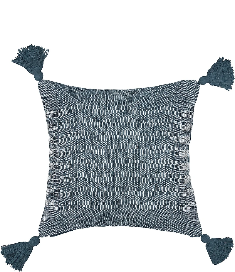 carol & frank Hodges Tassel Woven Cotton Throw Pillow