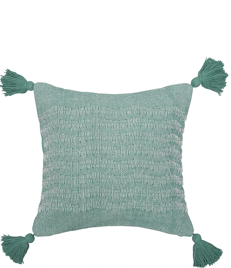 carol & frank Hodges Tassel Woven Cotton Throw Pillow