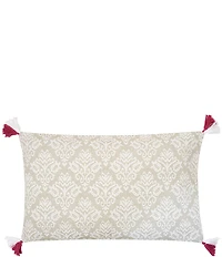 carol & frank Lottie Woven Jacquard Chinoiserie Tassel Decorative Pillow
