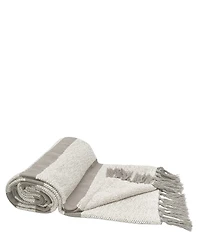 carol & frank Chandler Ringspun Cotton Yarn Striped Throw Blanket