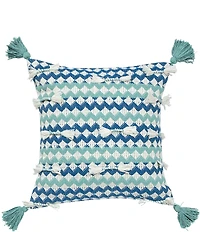 carol & frank Jensen Chevron Zig Zag Tassel Decorative Throw Pillow