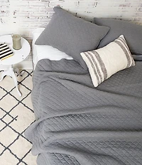 carol & frank Jersey Knit Gray Geometric Diamond Stitching Pattern Quilt