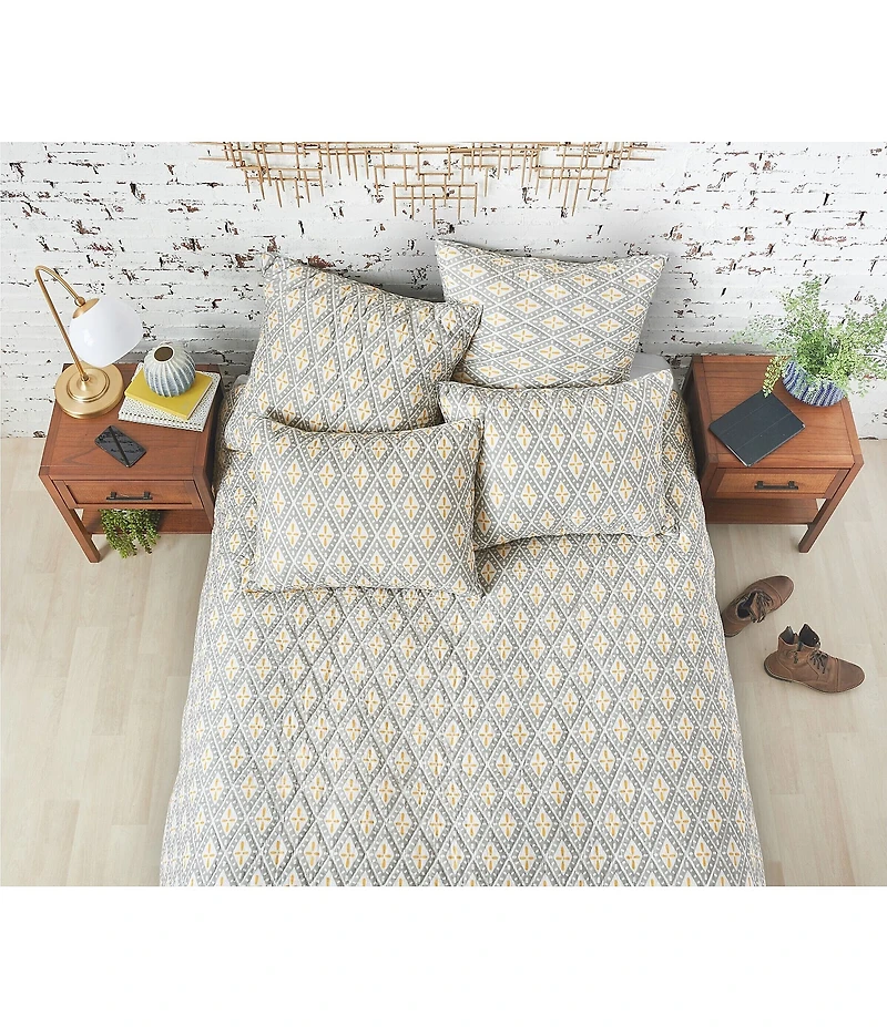 carol & frank Liam Geometric Print Cotton Voile Quilt