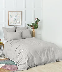 carol & frank Lucas Boulder Yarn-Dyed Striped Cotton Chambray Duvet Cover