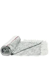 carol & frank Luna Melange Weave Textured Slub Accent Tassel Fringe Throw Blanket