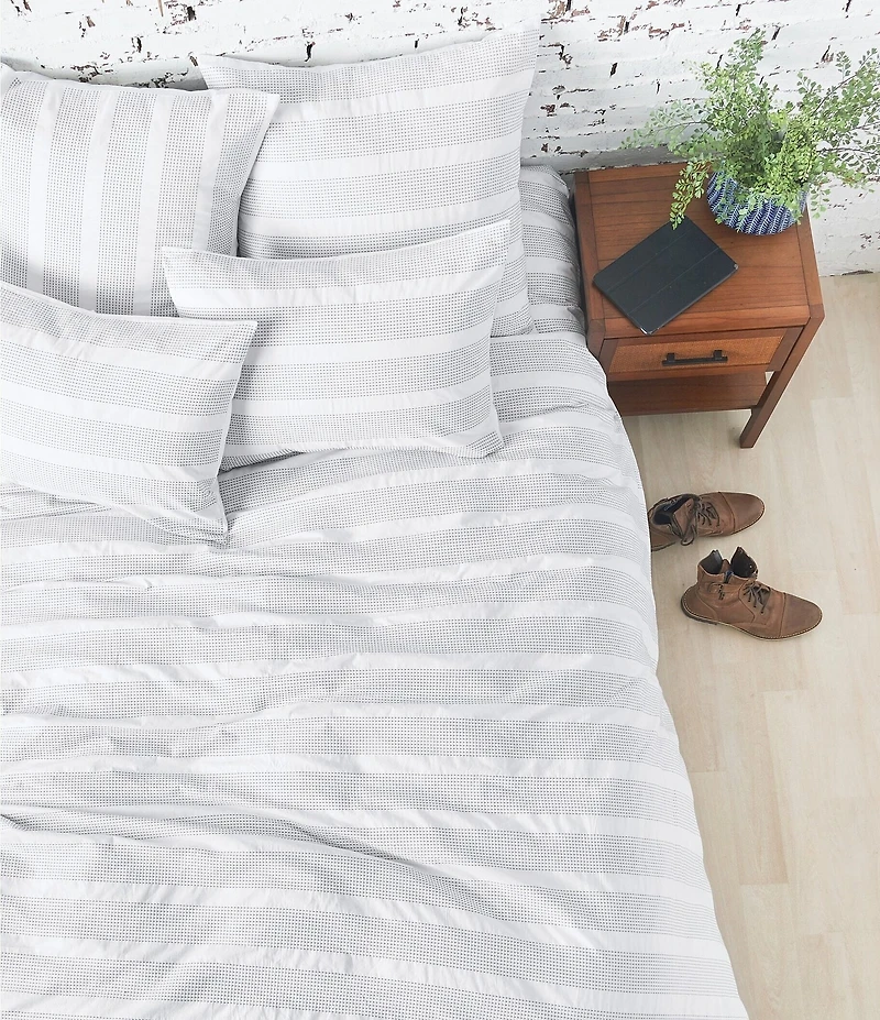 carol & frank Mason Sateen Dobby Weave Stripe Duvet Cover