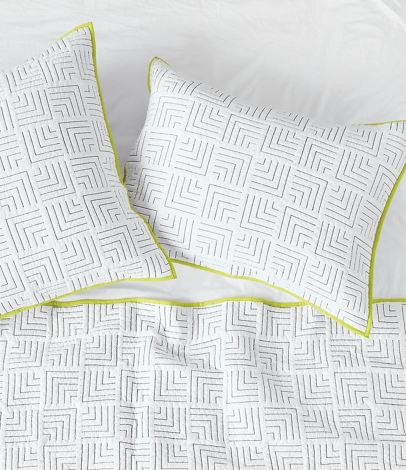 carol & frank Spencer Labryinth Square Quilted Standard Pillow Sham