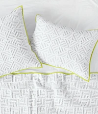 carol & frank Spencer Labryinth Square Quilted Standard Pillow Sham