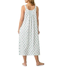 Carole Hochman Bouquet Print Sleeveless Scoop Neck Jersey Knit Long Nightgown