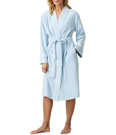Carole Hochman Cashmere Terry Long Sleeve Wrap Waltz Short Robe
