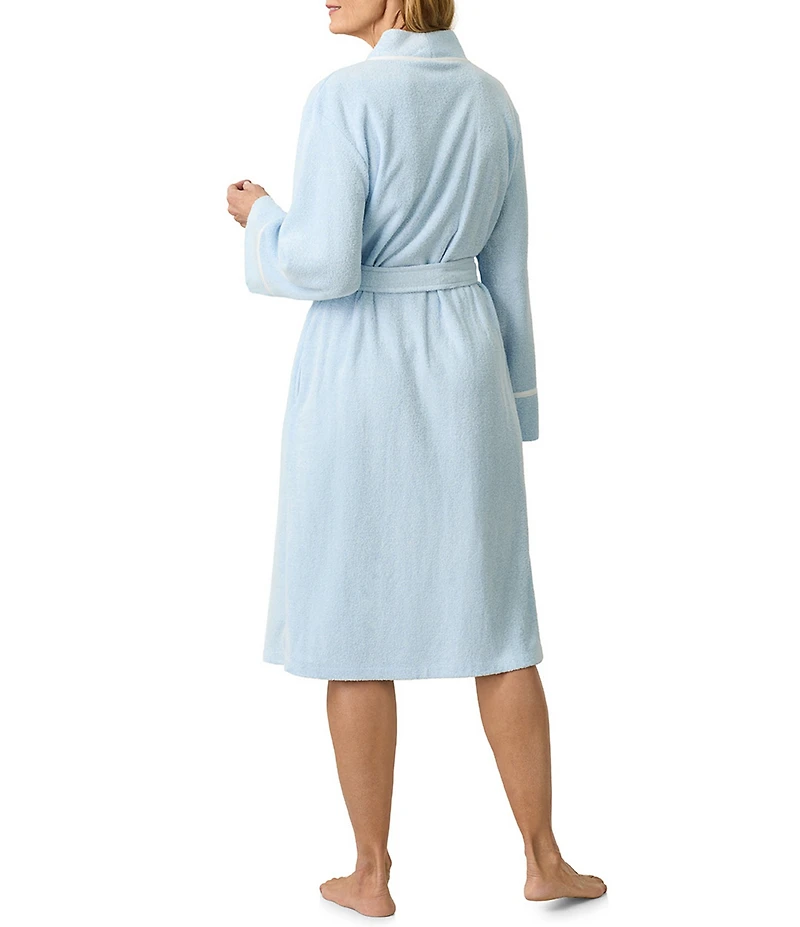 Carole Hochman Cashmere Terry Long Sleeve Wrap Waltz Short Robe