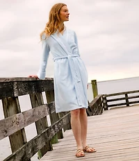 Carole Hochman Cashmere Terry Long Sleeve Wrap Waltz Short Robe