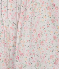 Carole Hochman Ditsy Floral Print Short Sleeve Notch Collar Jersey Knit Capri Pajama Set