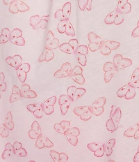 Carole Hochman Plus Size Butterfly Print Short Sleeve V-Neck Jersey Knit Cotton Capri Pajama Set