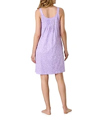 Carole Hochman Printed Sleeveless Scoop Neck Jersey Knit Short Nightgown