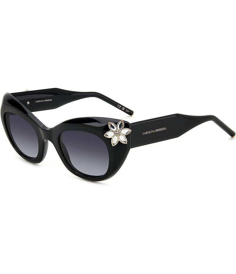 Carolina Herrera HER-0215 50mm Floral Detail Cat Eye Statement Sunglasses