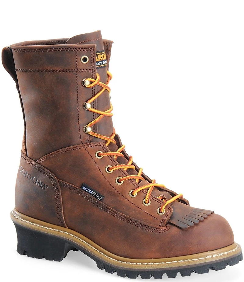 Carolina Men's Spruce 8#double; Waterproof Leather Kiltie Detail Logger Work Boots