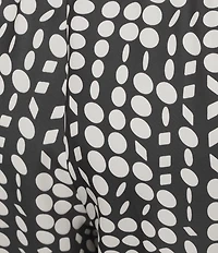 Caroline Rose Abstract Geo Dot Print Crepe Elastic Waist Flat Front Wide-Leg Pants