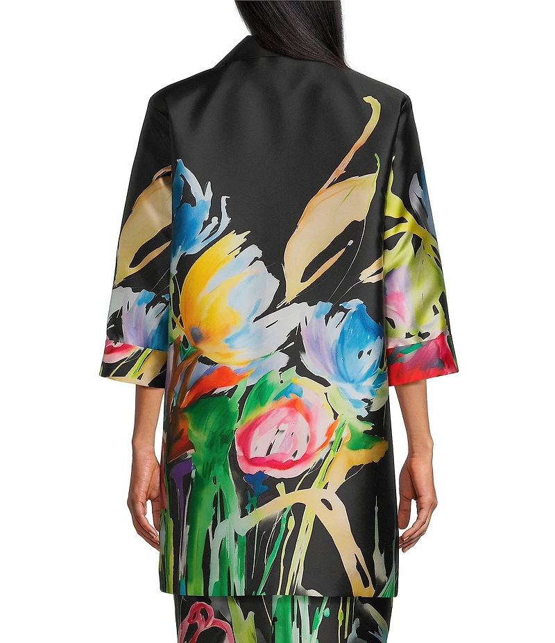 Caroline Rose Brilliant Bouquet Print Mikado Long Statement Jacket