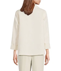 Caroline Rose Celebration Textured Shimmer Jacquard Bracelet Sleeve Open-Front Jacket