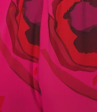 Caroline Rose Copa Abstract Floral Print Matte Crepe Pull-On Wide-Leg Pants