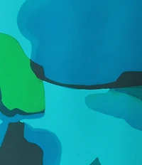 Caroline Rose Copa Abstract Floral Print Matte Crepe Scoop Neck 3/4 Tulip Petal Sleeve Tunic