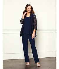 Caroline Rose Matte Crepe Scoop Neck Sleeveless Tank Top
