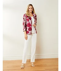 Caroline Rose Matte Crepe Scoop Neck Sleeveless Tank Top
