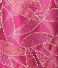 Caroline Rose Embroidered Floral Ruched Collar 3/4 Sleeve Open-Front Statement Jacket