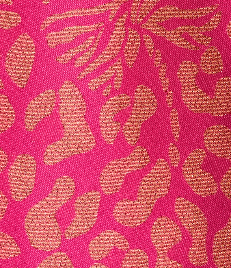 Caroline Rose Glam Getaway Metallic Jacquard Animal Print 3/4 Sleeve Open-Front Coordinating Long Jacket