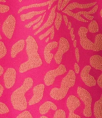 Caroline Rose Glam Getaway Metallic Jacquard Animal Print 3/4 Sleeve Open-Front Coordinating Long Jacket