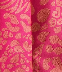 Caroline Rose Glam Getaway Metallic Jacquard Animal Print Scoop Neck Sleeveless Coordinating Sheath Dress