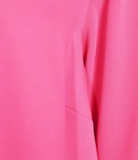 Caroline Rose Julia Matte Crepe 3/4 Ruffle Sleeve Shift Round Neck Shift Dress
