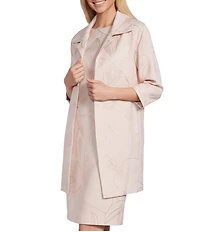 Caroline Rose Luminous Lilies Jacquard Notch Collar Bracelet Sleeve Party Jacket