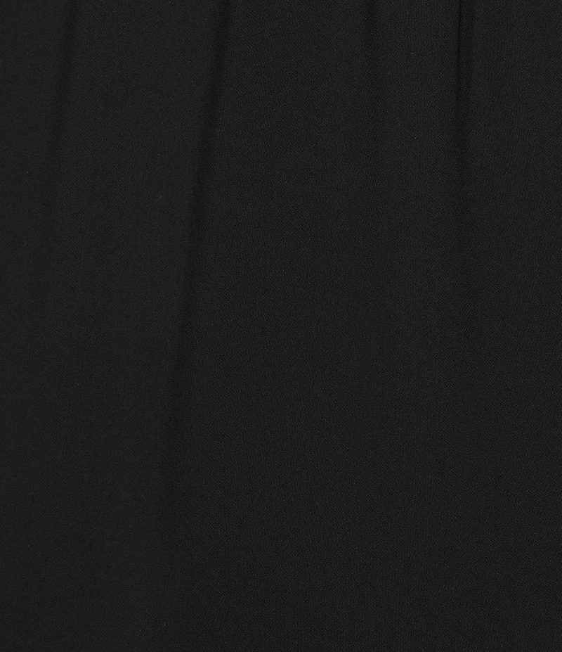 Caroline Rose Matte Crepe Flat Front Elastic Waist Flare Hem Long Skirt