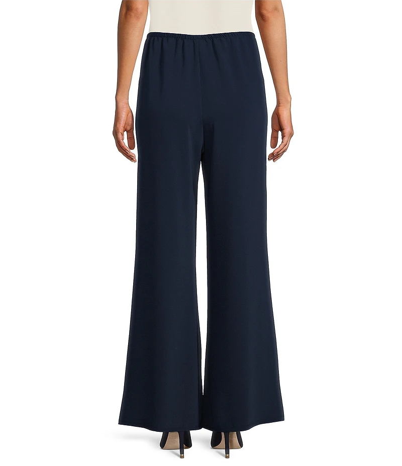 Caroline Rose Matte Crepe Flat Front Elastic Waist Wide Leg Coordinating Pants