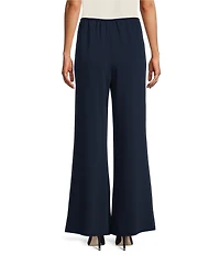 Caroline Rose Matte Crepe Flat Front Elastic Waist Wide Leg Coordinating Pants