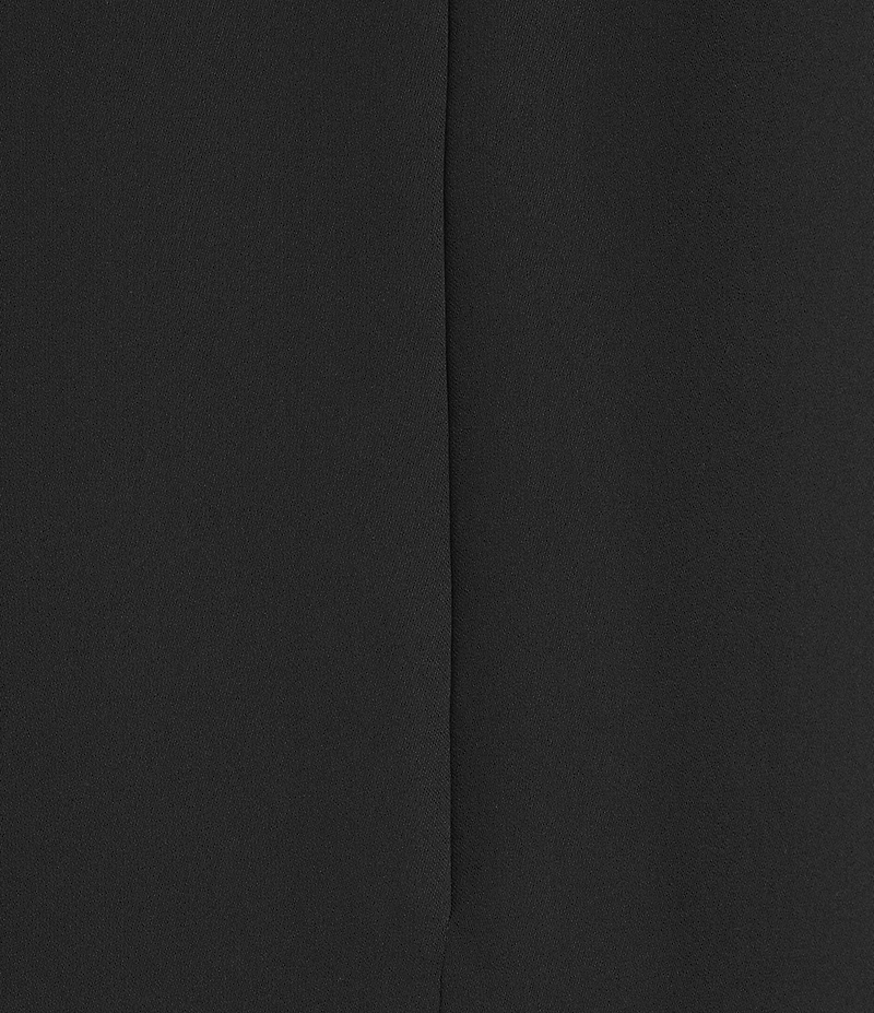 Caroline Rose Matte Crepe Scoop Neck Elbow Flutter Sleeve Dress