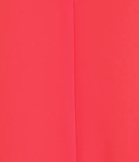 Caroline Rose Matte Crepe Scoop Neck Elbow Flutter Sleeve Dress