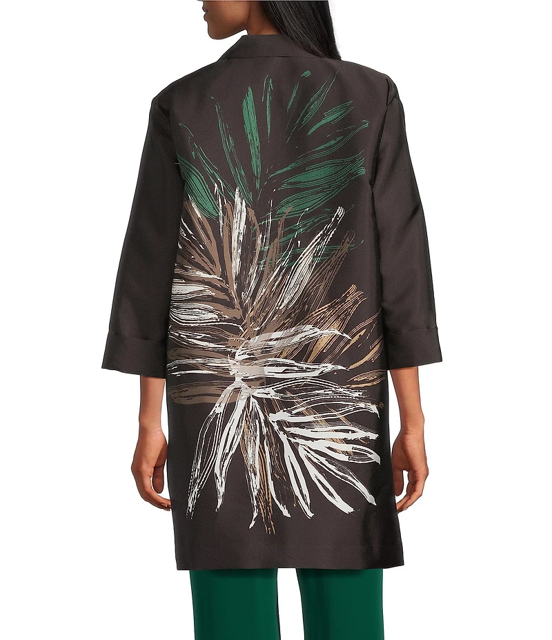 Caroline Rose Mikado Graphic Print Spread Collar Bracelet Sleeve Jacket