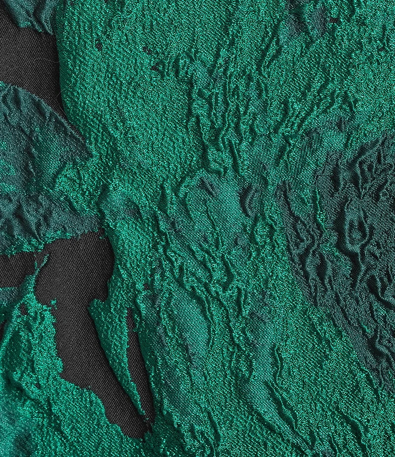 Caroline Rose Plus Floral Pattern Cloque Jacquard Scoop Neck 3/4 Sleeve Shift Dress