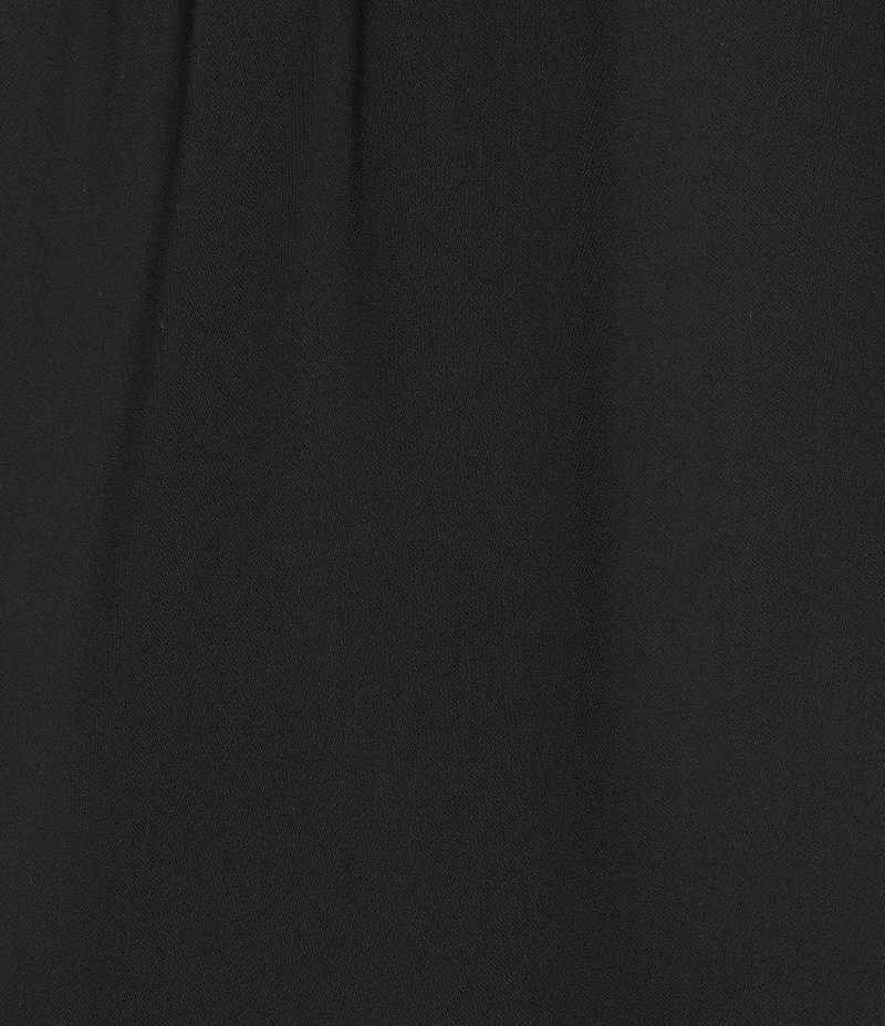 Caroline Rose Plus Matte Crepe Flat Front Elastic Waist Flare Hem Long Skirt