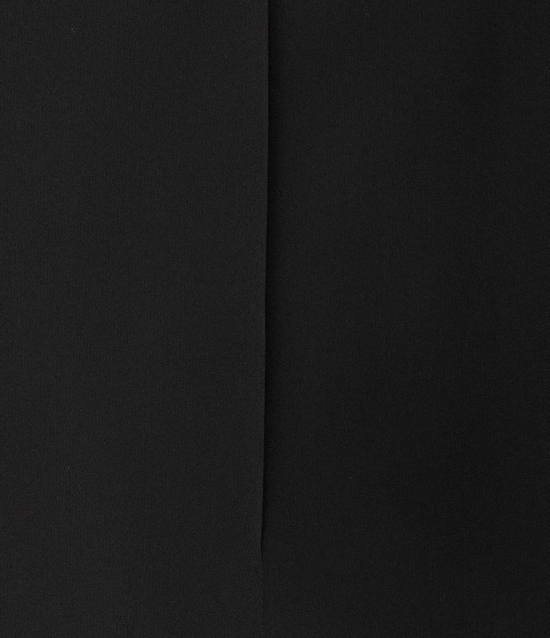 Caroline Rose Plus Matte Crepe Scoop Neck Elbow Flutter Sleeve Dress